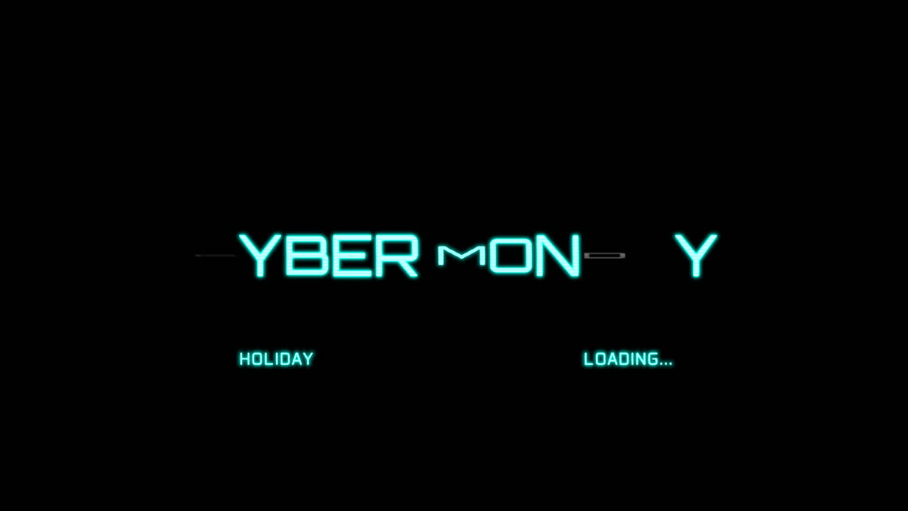 Cyber Monday on computer screen with HUD elements