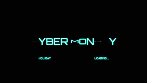 cyber monday on computer screen with hud elements