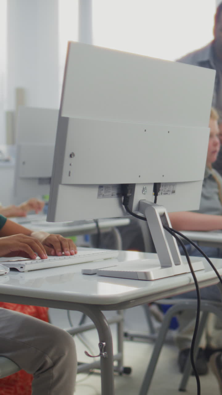 Elementary School Children Using Computers Doing Creative 3D Design Projects