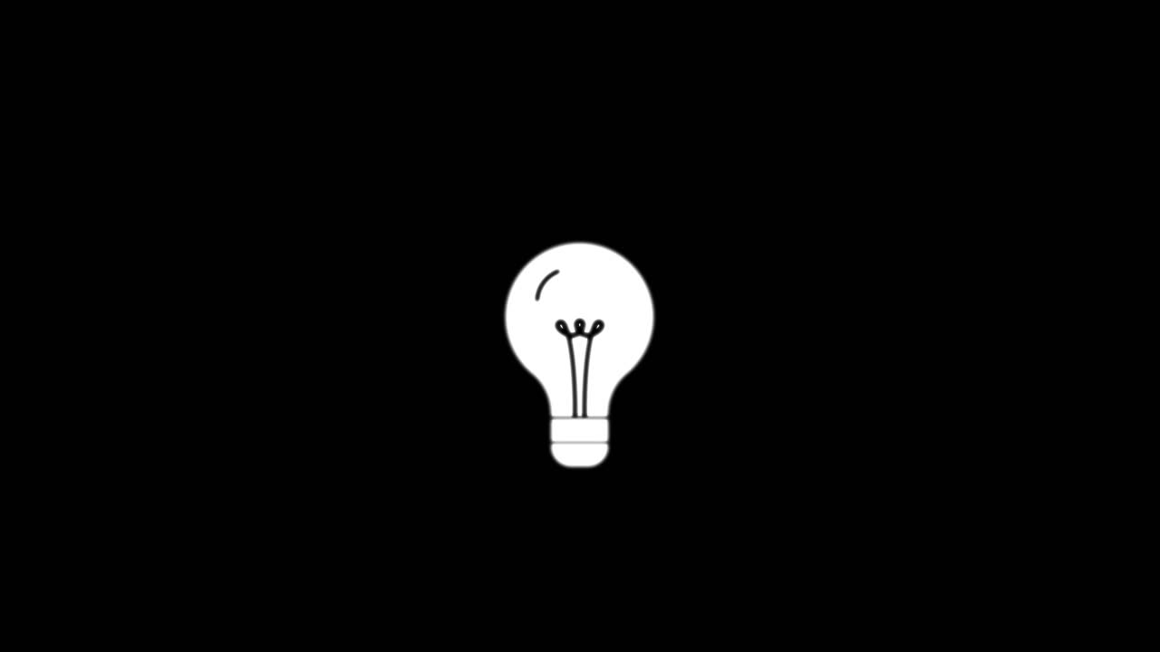 Icona animata di una lampadina che lampeggia