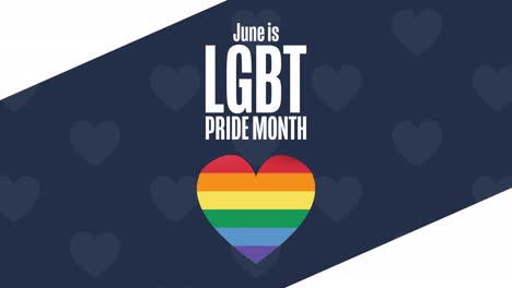 june is lgbt pride month. flat holiday animation. motion graphic design. 4k, hd loop footage.