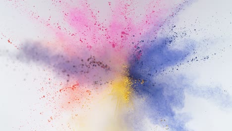 colorful powder exploding in super slow motion.