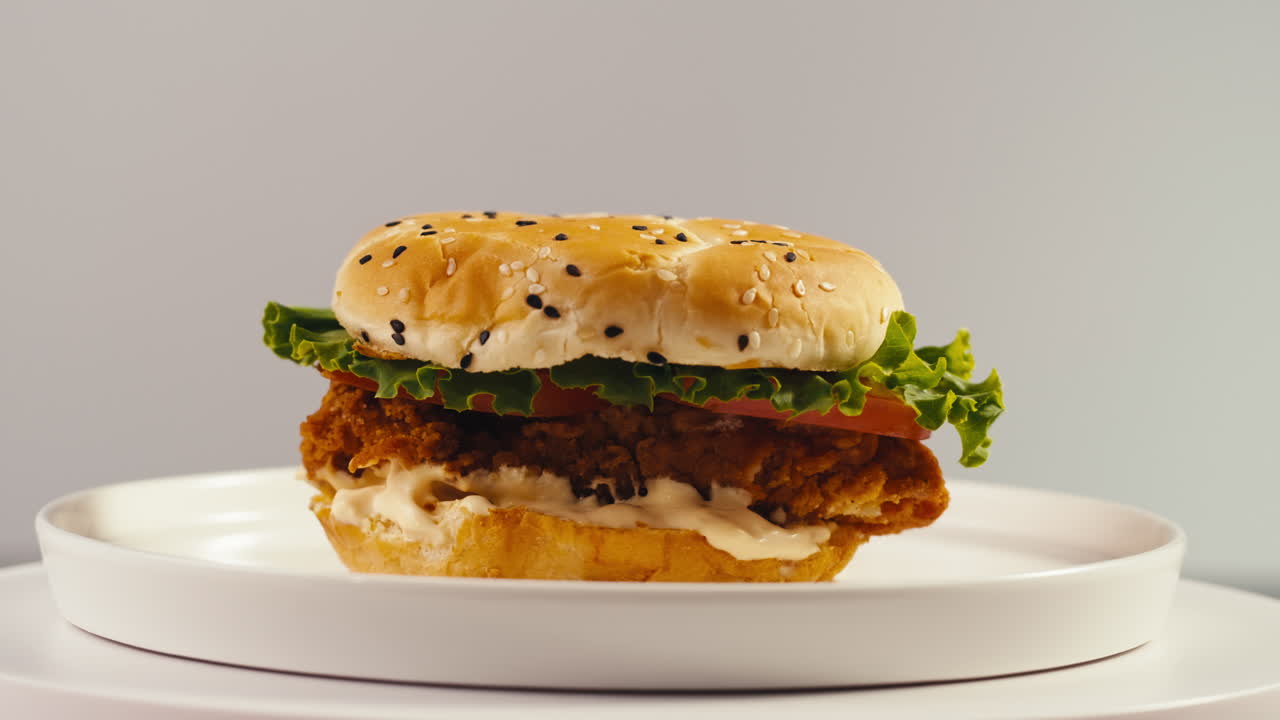 Hamburguesa de pollo crujiente