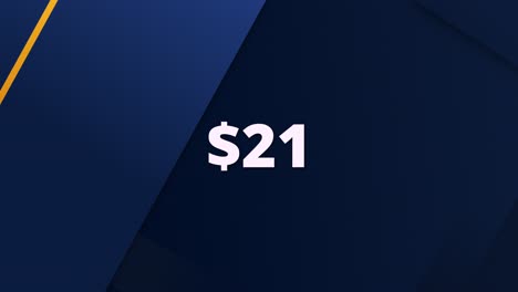 flat design animation showing a digital price of $21. designed for marketing videos, online stores, or sales promos