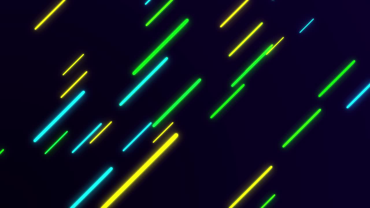 Abstract yellow, blue, green lines loopable background footage - 4k Colorful Neon glowing lines background - Glowing Neon Lights - 4K Abstract Minimal Motion Background - Multicolored moving neon lines