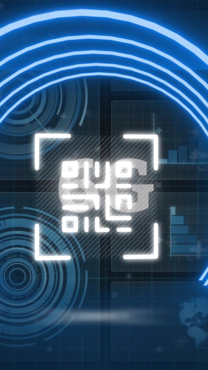 Animation of flickering white qr code on blue background