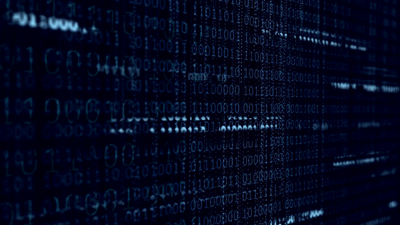 Blue Digital Data and Binary Background.