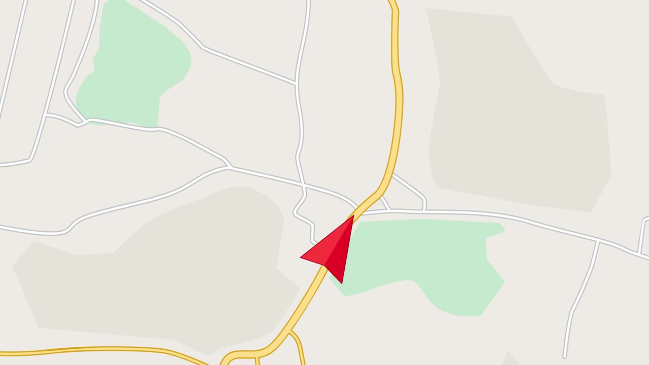 ruta de navegación de mapa de la ciudad bucle sin fisuras. rastreo gps. moviendo marcador rojo hacia adelante en un mapa. flecha moviéndose en el mapa de la cidade. punto de entrega de rutas de navegación gps. disparado en resolución 4k con 60 fotogramas por segundo