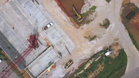 birdseye view across construction site