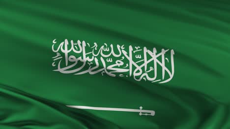 saudi_arabia flag waving on wind seamles loop 3d animation. 4k resolution.