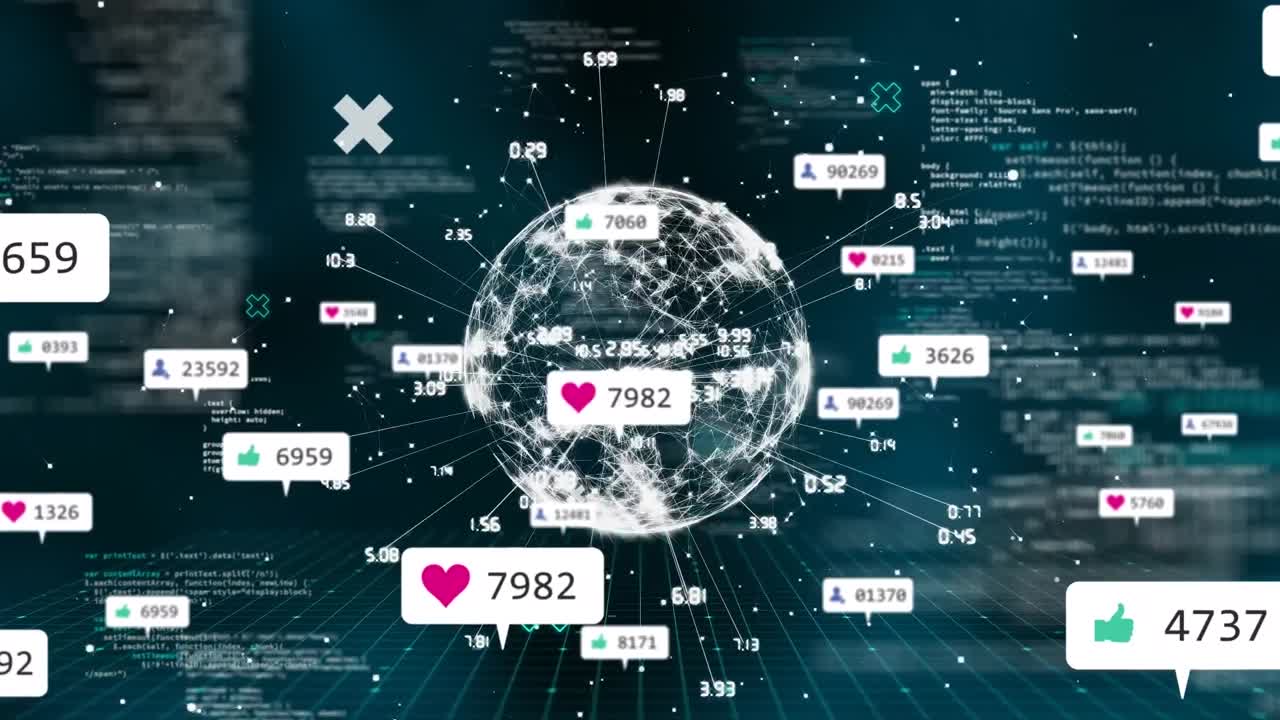 미디어 아이콘의 애니메이션과 전 세계 데이터 처리