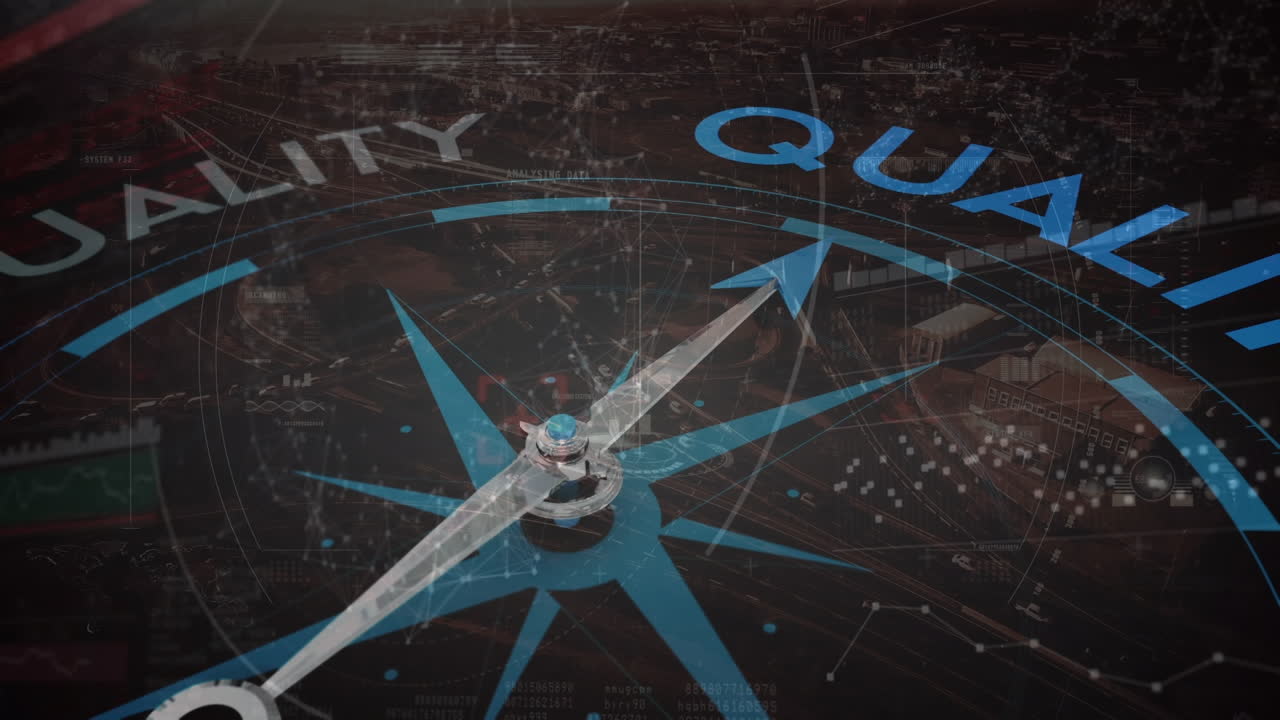 animación de las conexiones a través de la brújula con calidad