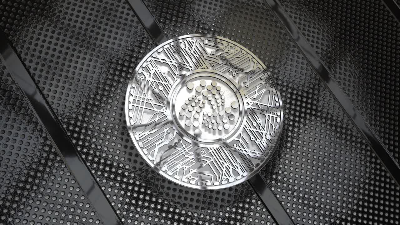 IOTA coin (MIOTA) or IOT cryptocurrency altcoin 3D Render.