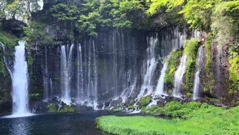 shiraito falls, located near mount fuji, showcasing multiple cascading waterfalls