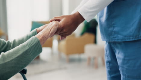 senior care, holding hands