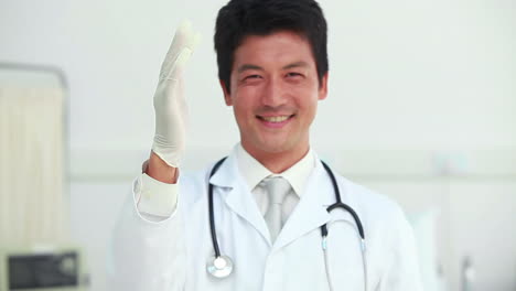 Doctor-wearing-a-latex-glove