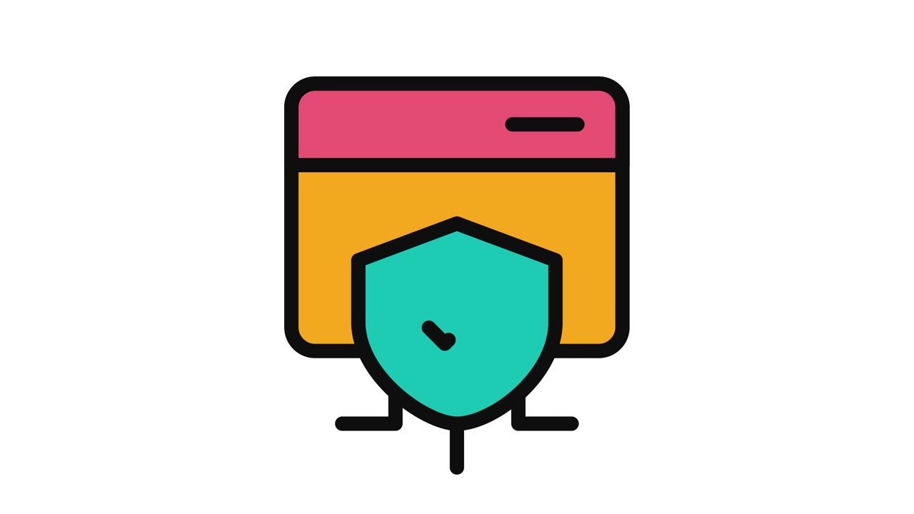 Animiertes Icon eines digitalen Schutzschilds, das zerbricht und sich wiederherstellt