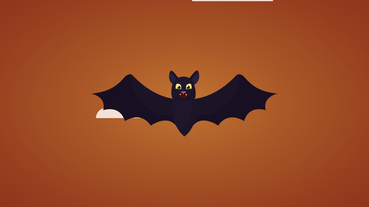 felice celebrazione di halloween con pipistrelli che volano animazione