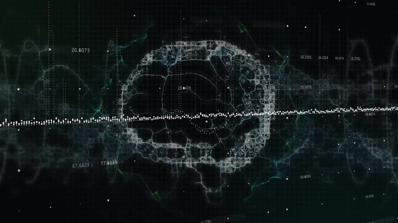 dna 스트랜드와 인간의 뇌에 대한 데이터 처리의 애니메이션