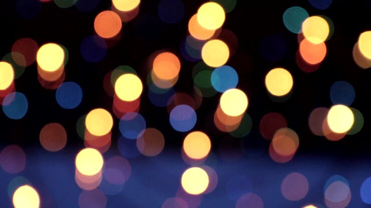 Sfondo bokeh. Sfondo sfocato astratto multicolore con ghirlanda lampeggiante.