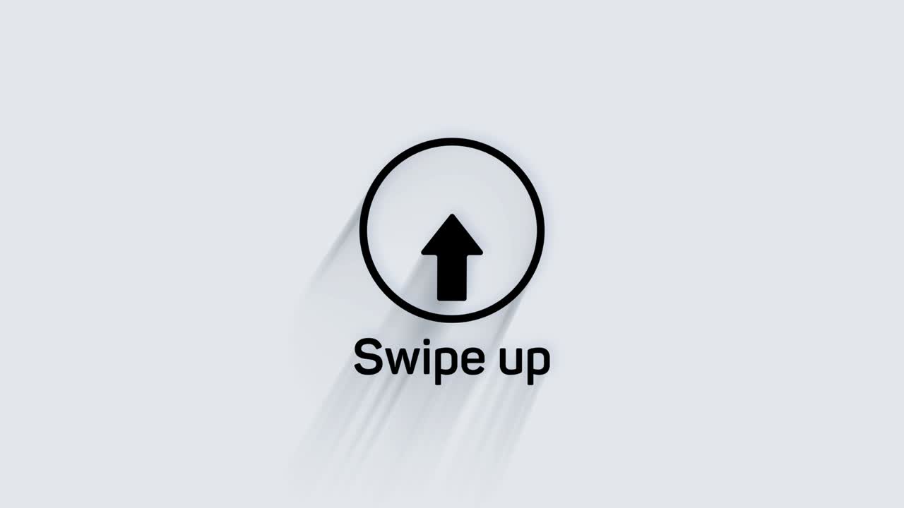 Modern arrow, great design for any purposes. Alpha channel without background. Swipe up animation footage.