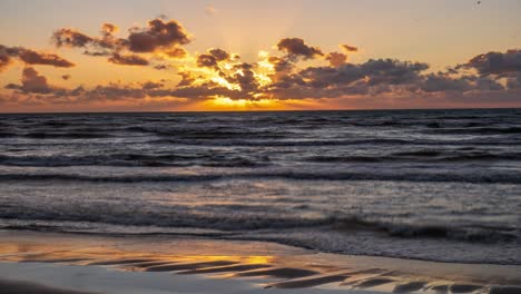 sunset over sea time lapse