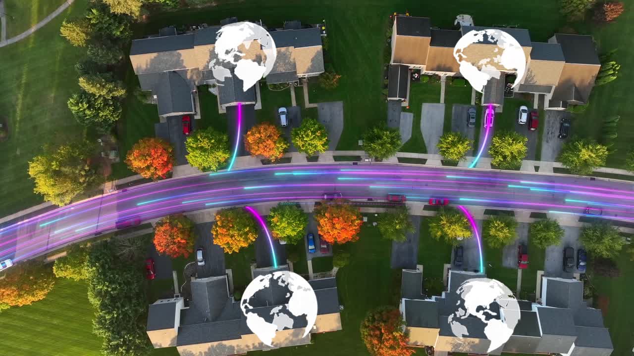 Modern American homes connected with fast internet