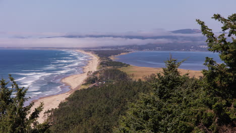 timelapse of the clouds and waves rolling in towards the beaches at cape lookout in north california