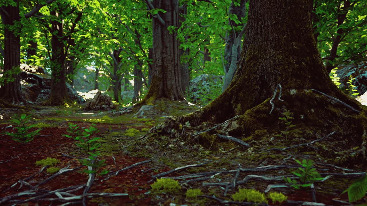 escena de un bosque exuberante