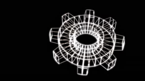 animation of cog wheel speening on black background