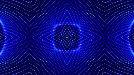 4k looped sci-fi 3d fondo con efectos de luz. partículas azules brillantes forman líneas, superficies, estructuras simétricas complejas como en el caleidoscopio. tema abstracto de microworld o nanotecnología 18