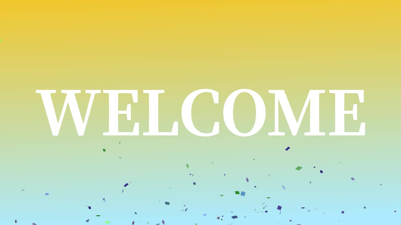 'WELCOME' 메시지 텍스트 애니메이션 모션 그래픽