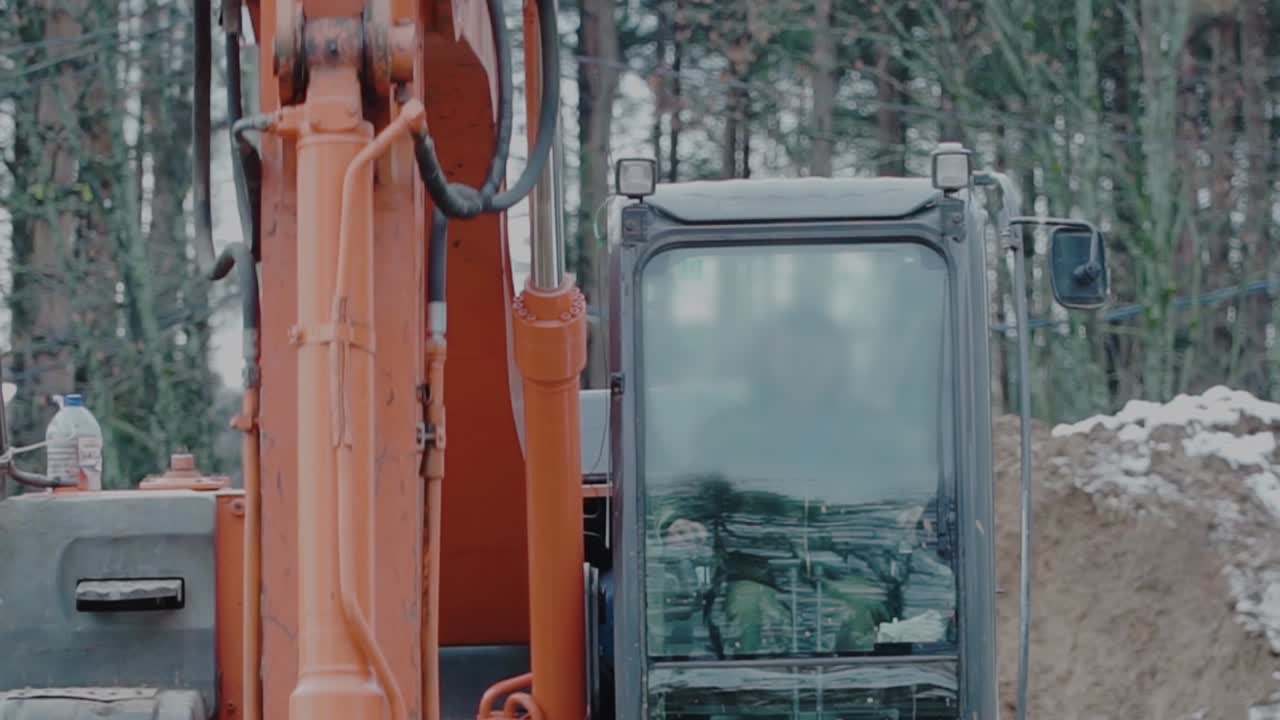 Excavator Working on a Construction Site