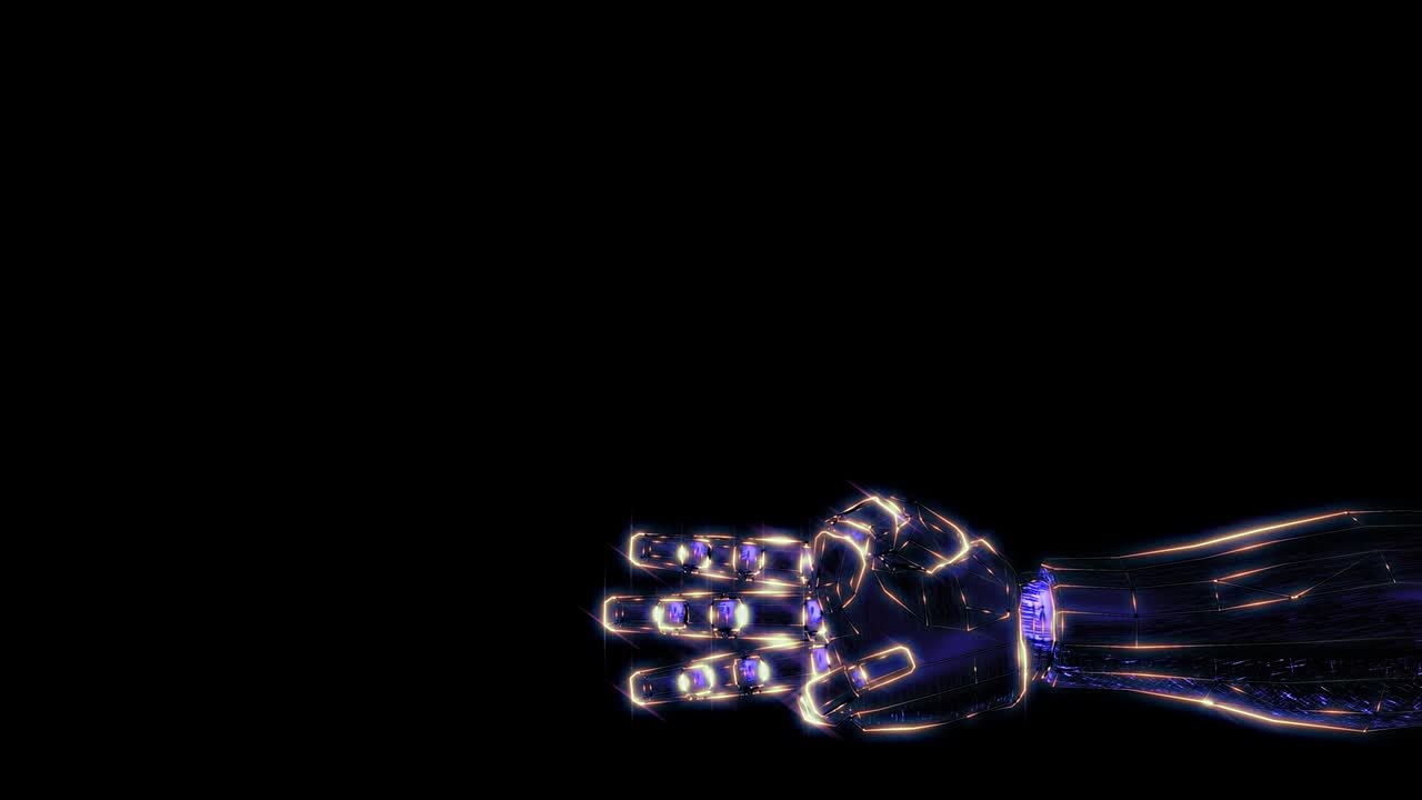 cuenta atrás de los dedos de la mano contador brillante de cinco a uno, cuenta atrás de la mano, cuenta atrás del dedo. 60 fps