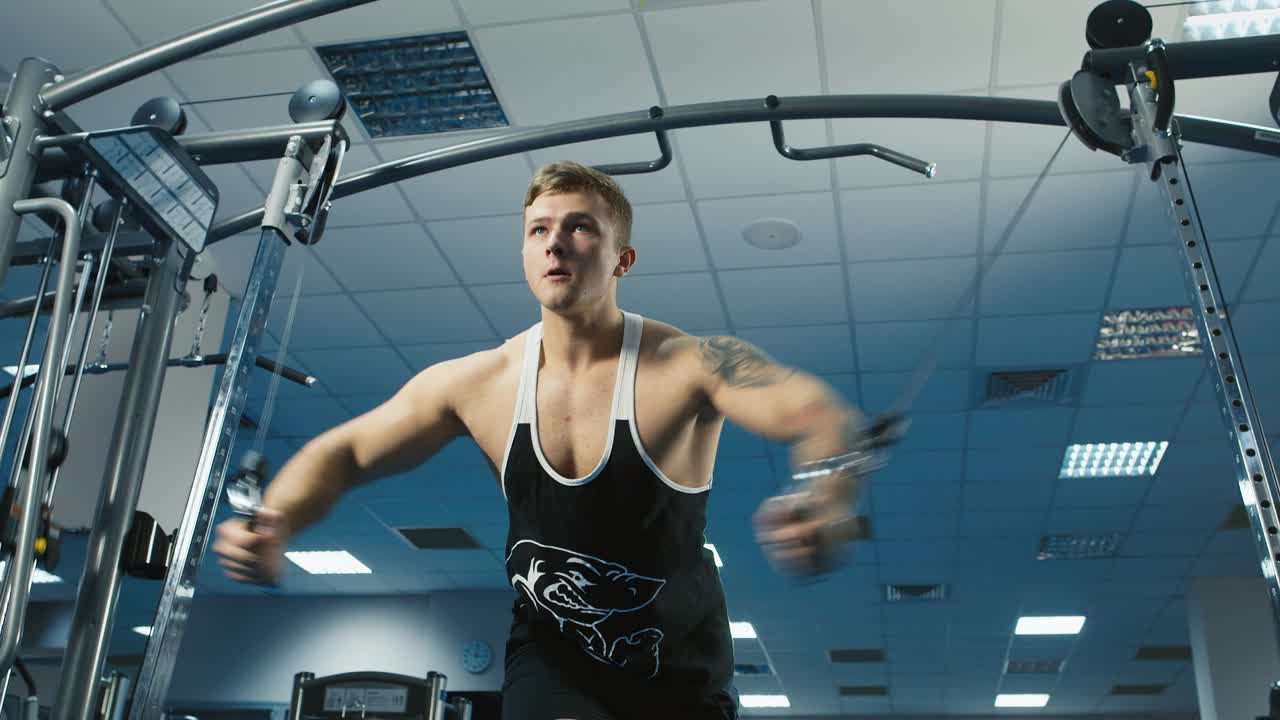 체육관에서 훈련하는 청년 5