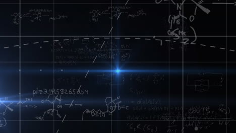 animation of network of connections and data processing over grid