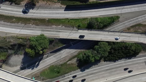 aerial drone footage over orange county freeways - the orange crush.