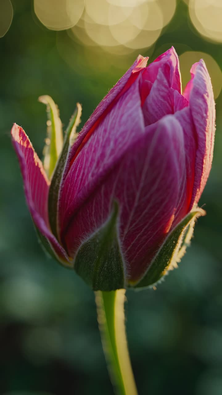 Time Lapse Close-up Kuncup Bunga Merah Muda yang Mekar