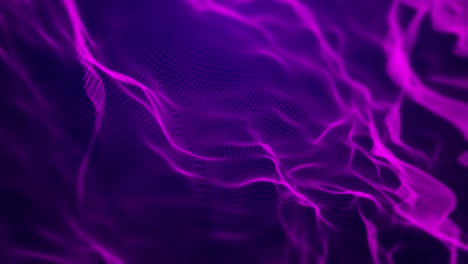 dynamic fractal abstract purple mesh waves. animated 4k uhd intro background wireframe loop.