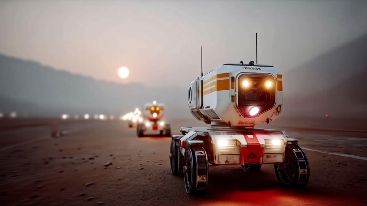 Futuristic Rover on an Alien Landscape