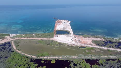 Panorama-Luftaufnahme-Des-Neuen-Hafens-Cabo-Rojo-In-Der-Dominikanischen-Republik