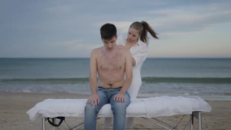 beach massage session