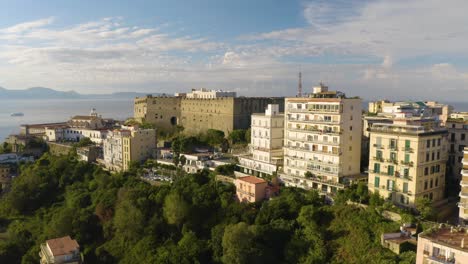 fixed aerial view of castle saint elmo in