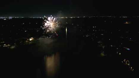 fireworks and smoke going off at night