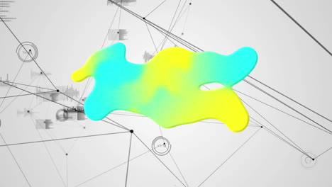 animation of glowing blobts over network of connections with statistics