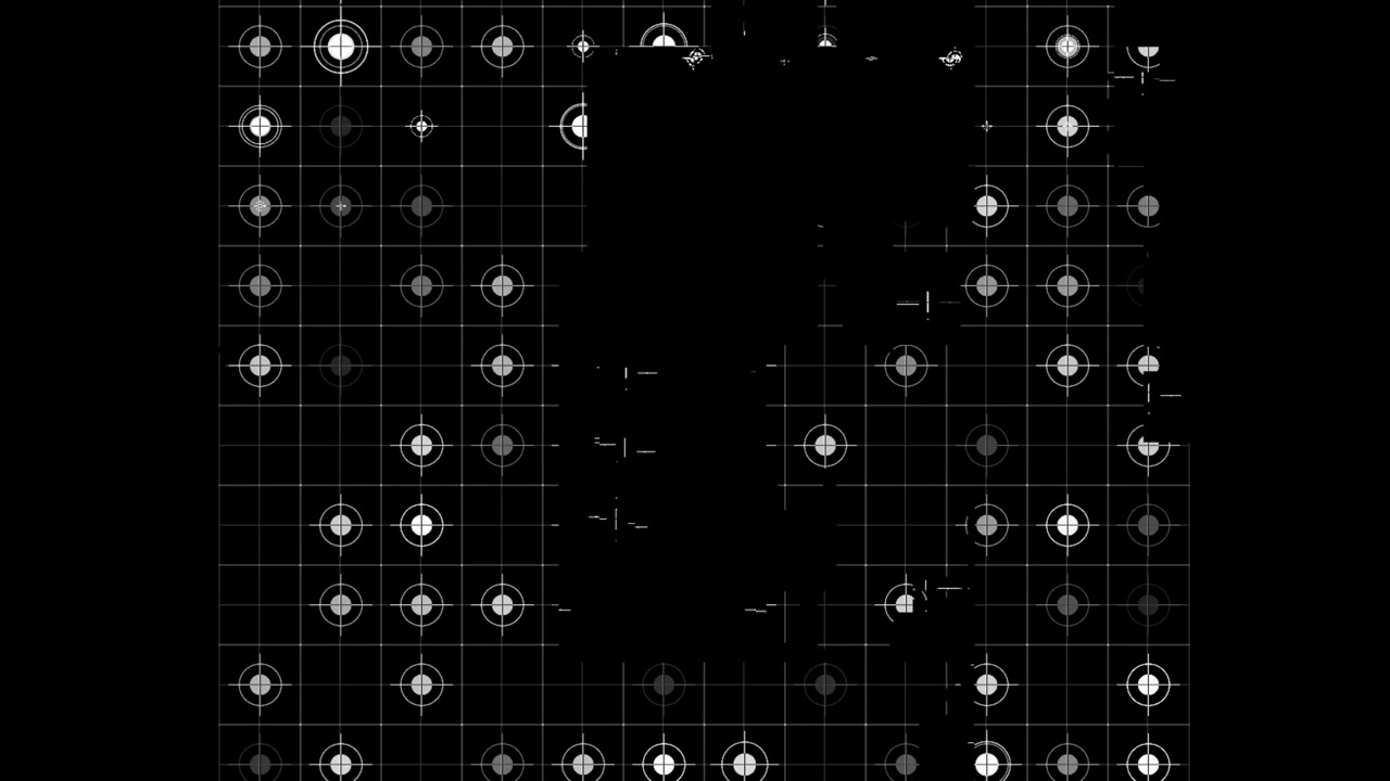 Abstract Digital Grid with Pulsating Circles and Dots Animation