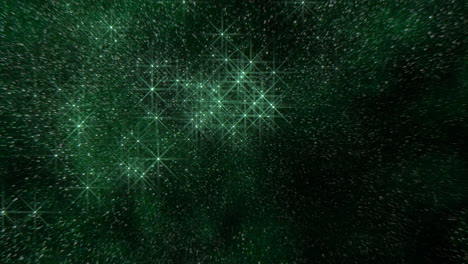 futuristic digital art vibrant green light and glowing stars create otherworldly atmosphere