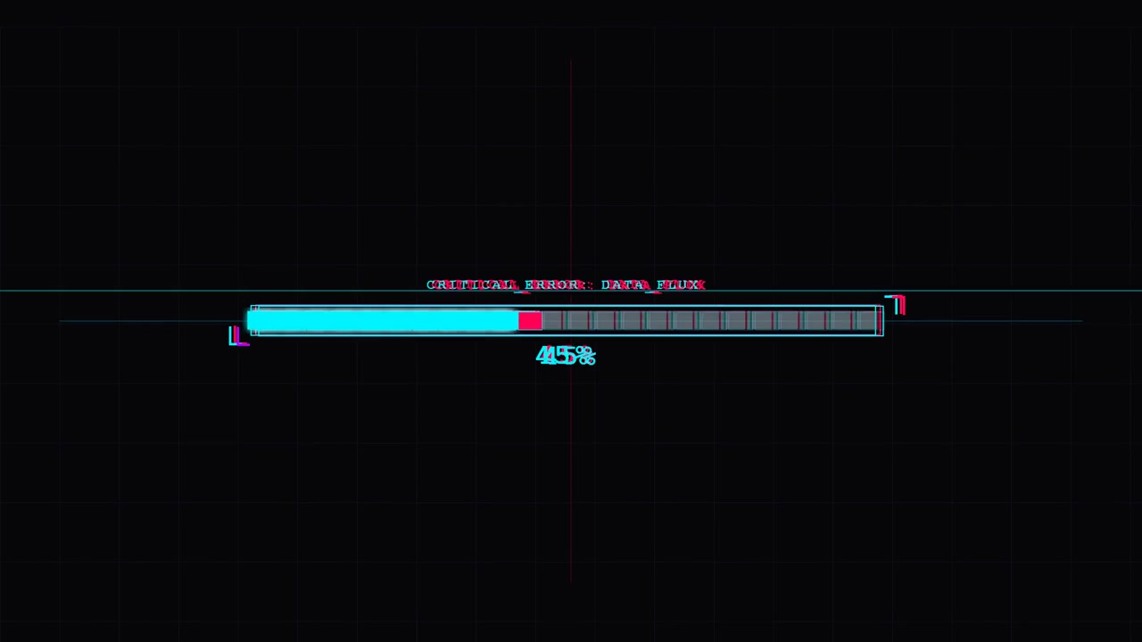 Digital Progress Bar Loading with System Error Glitch Effect