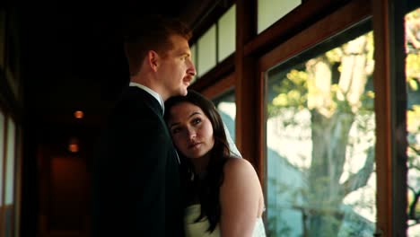 Wedding Couple in a Japanese Garden