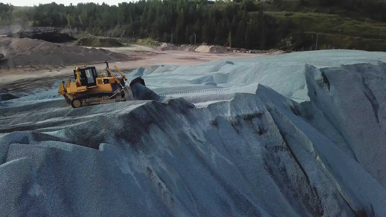 Bulldozer Working in a Quarry